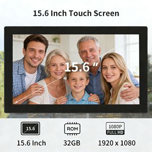 Marco de Fotos con Pantalla Táctil LCD IPS de 15.6 Pulgadas, con Aplicación Frameo, Wi-Fi, Compatible con <span class=keywords><strong>MP3</strong></span>/AVI, Alimentación Tipo-C, Control Remoto - Product Image 2