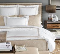 Ensemble de literie 4 pièces pour lit simple, double, queen ou king size, 100% coton, housse de couette brodée