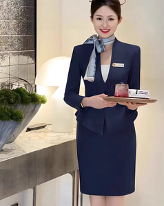 Usine directe <span class=keywords><strong>sur</strong></span> <span class=keywords><strong>mesure</strong></span> Ropa grande taille costumes de bureau élégants pour femmes chemises et robes solides deux pièces ensemble femmes vêtements - Product Image 2