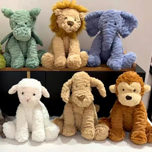 Peluche Ondulado <span class=keywords><strong>de</strong></span> León, Mono, Dragón, Vaca <span class=keywords><strong>de</strong></span> las Tierras Altas, Elefante, Dinosaurio, Cordero, Perro, Animales <span class=keywords><strong>de</strong></span> Peluche Suaves del Reino Unido - Product Image 1