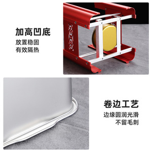 Stainless Steel Hot Pot Warmer Square Non-Stick Pan Alcohol Stove For Street Vendors Single Person Use - Product Image 5