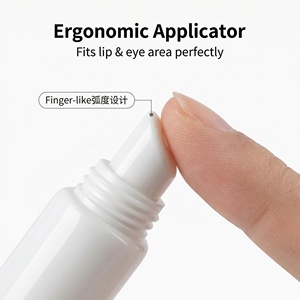 Tubo Cosmético Ecológico de PE Blanco Suave con Aplicador de Punta Inclinada para Brillo Labial y Crema para Ojos, Envase Exprimible con Logotipo Personalizado - Product Image 3