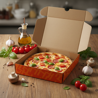 Boîte à pizza personnalisée avec logo, en carton ondulé écologique de qualité alimentaire, emballage jetable pour plats à emporter, gaufrage pour sushis