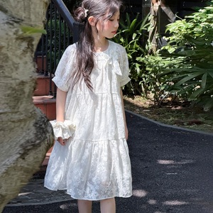 Robe florale à manches bouffantes de style français pour grandes filles, idéale pour l'été et les occasions décontractées quotidiennes - Product Image 5