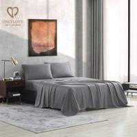 Parure de lit King Size en gros, couleur unie, soyeuse et douce, housse de couette respirante, draps de lit soyeux et lisses