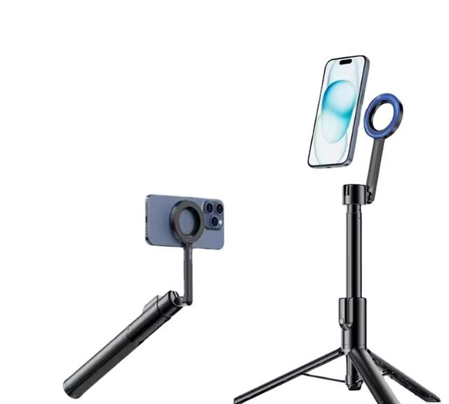Magnetic Phone Selfie Stick Tripod 1.36m Extendable Selfie Tripod for iPhone 15 14 13 12 Vlog Livestreaming