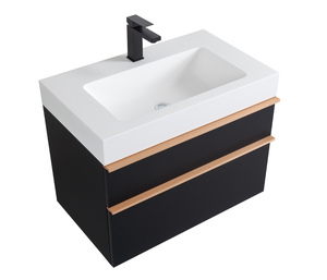 USA spedizione gratuita piccolo spazio bagno in legno armadi lavabo sanitari appeso a parete mobile bagno con lavandino - Product Image 4