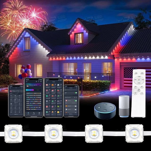 House Exterior Wall of House 45M Permanent Outdoor Christmas Led Point Light Building Pixel Light