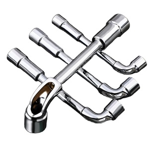 Clé à douille en L métrique en acier au chrome-vanadium pour démontage de pneus automobiles, outil à double usage à trou traversant, gain de temps - Product Image 1