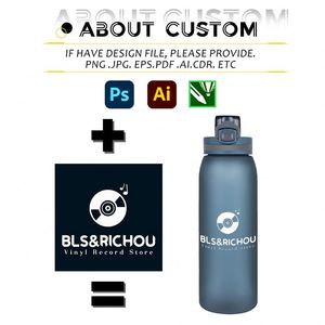 Bouteille d'eau de sport personnalisée de 30 oz avec couvercle à rabat anti-fuite avec logo, sans BPA, en Tritan, en plastique réutilisable pour la salle de sport et les activités de plein air - Product Image 2