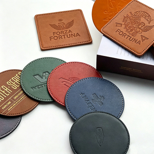 Round Leatherette Drink Coasters in Bulk Custom Logo Coaster Set for Restaurants, Breweries & Gifts - Product Image 3