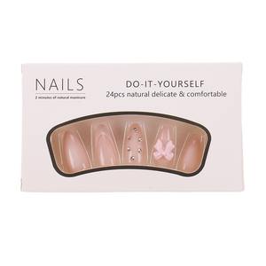 My Seven Days BZ1504 24 Piezas de Uñas Postizas Removibles con Diseño Francés, Puntas de Corazón y Pegatinas de Lazo con Diamantes de Imitación - Product Image 5