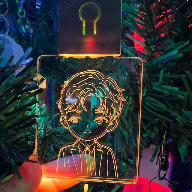 High Quality Transparency Mini Acrylic Home Decoration Rechargeable Battery Led Acrylic Keychain