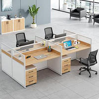 Table de travail modulaire moderne en MDF avec cloisonnement pour bureaux ouverts d'entreprise, start-ups, studios et espaces multi-personnes