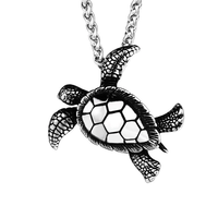 Nouveau collier en acier inoxydable tendance pour hommes et femmes, motif tortue, style européen et américain