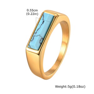 JOYFFO <span class=keywords><strong>Bague</strong></span> personnalisée en acier inoxydable plaqué or avec pierres naturelles turquoise, œil <span class=keywords><strong>de</strong></span> <span class=keywords><strong>tigre</strong></span>, lapis-lazuli <span class=keywords><strong>pour</strong></span> hommes - Product Image 3