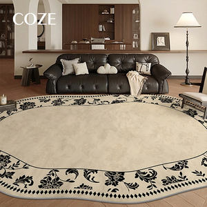 พรมขนสัตว์ลายดอกไม้สไตล์โมเดิร์นสำหรับห้องนั่งเล่น ขนาดสั่งทำได้ - Product Image 1