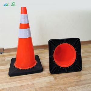Cône de signalisation routière en PVC réfléchissant haute visibilité pour la sécurité routière, produit d'avertissement de circulation - Product Image 3