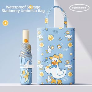 Parapluie Automatique Pliant en Trois Sections avec Poignée Dessin Animé pour Enfants, Logo Personnalisé, Fermeture Anti-Rébond Sécurisée, Protection UPF50, Cadeaux Scolaires et de Vente au Détail - Product Image 2