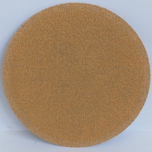 แผ่นขัดกระดาษทรายอะลูมิเนียมออกไซด์ Grit60ขัดกระดาษทรายทรงกลมสีเหลืองแผ่น600ตะขอและห่วงสำหรับโรงงานผลิตรถยนต์ขนาด175มม. - Product Image 2