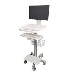 Carrito Médico Moderno de Metal de Varias Capas para Uso Hospitalario con Monitores, Teclados e Impresoras - Product Image 4