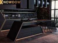 SAVOIR Toute la maison Personnalisation ONLY Armoires de cuisine Surface laquée de luxe Robinets de cuisine modernes en îlot de pierre Maison Villa