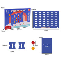 Jeu de voyage éducatif écologique portable Global Bridge : Quatre en ligne, jeu de société interactif pour toute la famille, pour les enfants de 3 ans et plus