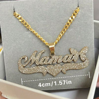 Collier délicat en acier inoxydable plaqué or PVD 14k 18k pour femme, bijou de la Fête des Mères, collier « Mama » pour maman