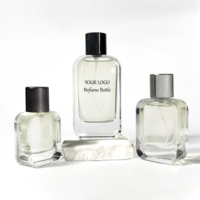 Flacons pulvérisateurs rectangulaires et carrés, atomiseurs de parfum, bouteilles d'huile d'olive, pots en verre avec couvercles, emballage de flacons de parfum 100 ml
