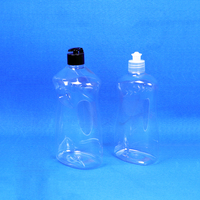 Bouteille en PET de forme ronde, bouteilles vides, bouteille transparente à presser, 250 ml avec couvercles, emballage rechargeable pour liquide vaisselle