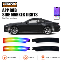 Lampu Penanda Samping LED RGB Grosir 4Pcs Lensa Smoked untuk Ford Mustang S650 Gen7 2024 ke atas Lampu Upgrade Bumper Depan Belakang