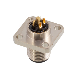 M12 Draad Vierkante Flens Pcb Connector Bevestig Schroef Vergrendeling Montage Met 3 4 5 8 12 17P Mannelijke Vrouwelijke <span class=keywords><strong>Sensor</strong></span> Connector - Product Image 2