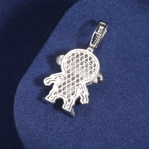 Pendentif singe en moissanite micro-pavée, haute qualité, plaqué or blanc S925, émail, bijoux glacés, collier de dessin animé - Product Image 3