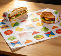 Sacs en papier jetables personnalisés avec logo, revêtement PE de qualité alimentaire, vente en gros pour les restaurants de burgers et de poulet frit