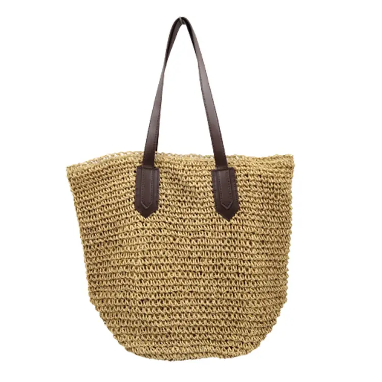 Fábrica atacado Straw tote bag Eco-friendly Weave Papel Braid Straw Beach Bag Straw Tote Bag