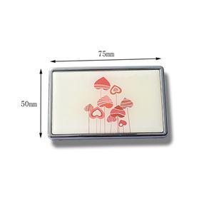 Custom Logo <b>Rectangle</b> Purple Epoxy Sticker Zinc Alloy Single Side Pocket Makeup <b>Mirror</b> - Product Image 4