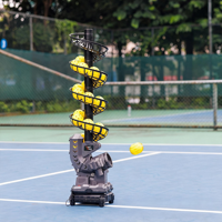 Équipement portable de lancer de balles de pickleball avec base de balayage gauche-droite à double vitesse, sac de transport, batterie non incluse
