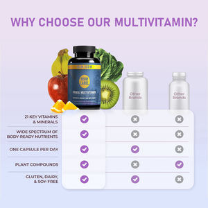 Complément Alimentaire - Capsules Multivitaminées avec Complexe B, <span class=keywords><strong>Fer</strong></span>, Sélénium, Zinc, Iode - Formule Complète pour Adultes - OEM - Product Image 4