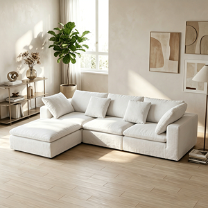 <span class=keywords><strong>Divano</strong></span> Moderno Grande in Tessuto per Soggiorno, Colore Personalizzabile, Arredamento alla Moda - Opzioni Disponibili in Nero o Bianco - Product Image 3