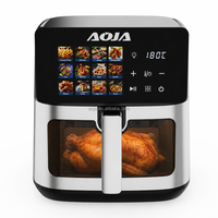 Friteuse à air de grande capacité 8L, 1500W, sans huile, four carré, écran tactile LED, minuterie 60 minutes