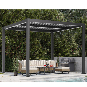 Pérgola Motorizada para Exteriores, Cubierta de Patio de Aluminio Impermeable con Luces LED, Canaletas para Lluvia, Control Remoto, Techo con Protección Solar - Product Image 4