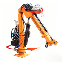 Nouvelle grue mobile compacte pliable électro-hydraulique à flèche articulée, capacité de levage de 1 tonne, châssis tout métal, moteur de 1,5 kW