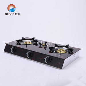 Table de cuisson à gaz 3 brûleurs en verre trempé 6 mm avec allumage électronique et commande par bouton, cuisinière autonome pour la maison, l'hôtel et l'extérieur - Product Image 3
