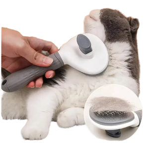 Cepillo de Aseo para Perros Pequeños de Lujo al por Mayor, de Acero Inoxidable y Plástico, Autolimpiante, Ecológico, para Eliminar el Pelo de Mascotas, Sencillo - Product Image 1