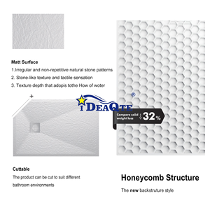 Plateau de <span class=keywords><strong>douche</strong></span> SMC en polymarbre de style européen - Product Image 3