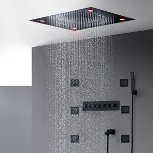 Sistema de lluvia de baño de acero inoxidable, panel digital de ducha con luz led, OEM, diseño propio