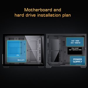 מארז MATX פנורמי של Lovingcool, קל להרכבה, ללא צורך בכלים, עיצוב קומפקטי, חוסך מקום ומקל על ההתקנה - Product Image 4