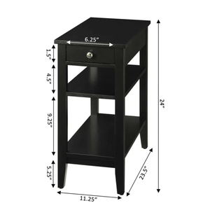 Factory Hot Sell Traditional One Drawer Chairside <b>End</b> <b>Table</b> with Shelves, Modern Wood Side for Living Room Bedroom - Product Image 4