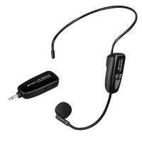 Microphone-casque sans fil 2,4 GHz, émetteur-récepteur noir, accessoire audio-vidéo professionnel pour réunions et conférences en extérieur