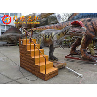 Statue de dinosaure en dilophosaure, robot dessin animé réaliste de haute qualité, fait à la main, vie en 3D, pour le parc à thème